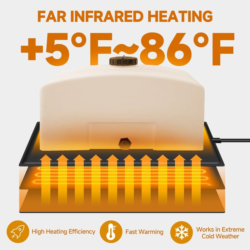 DZGKGM RV Tank Heater, RV Tank Heater Pad, 120V RV Water Holding Tank Heater for Fresh Water, Grey Water, PVC Waterproof Material with Overheat Protection Sensor (12" X 18", 2 Pack) - Image 3